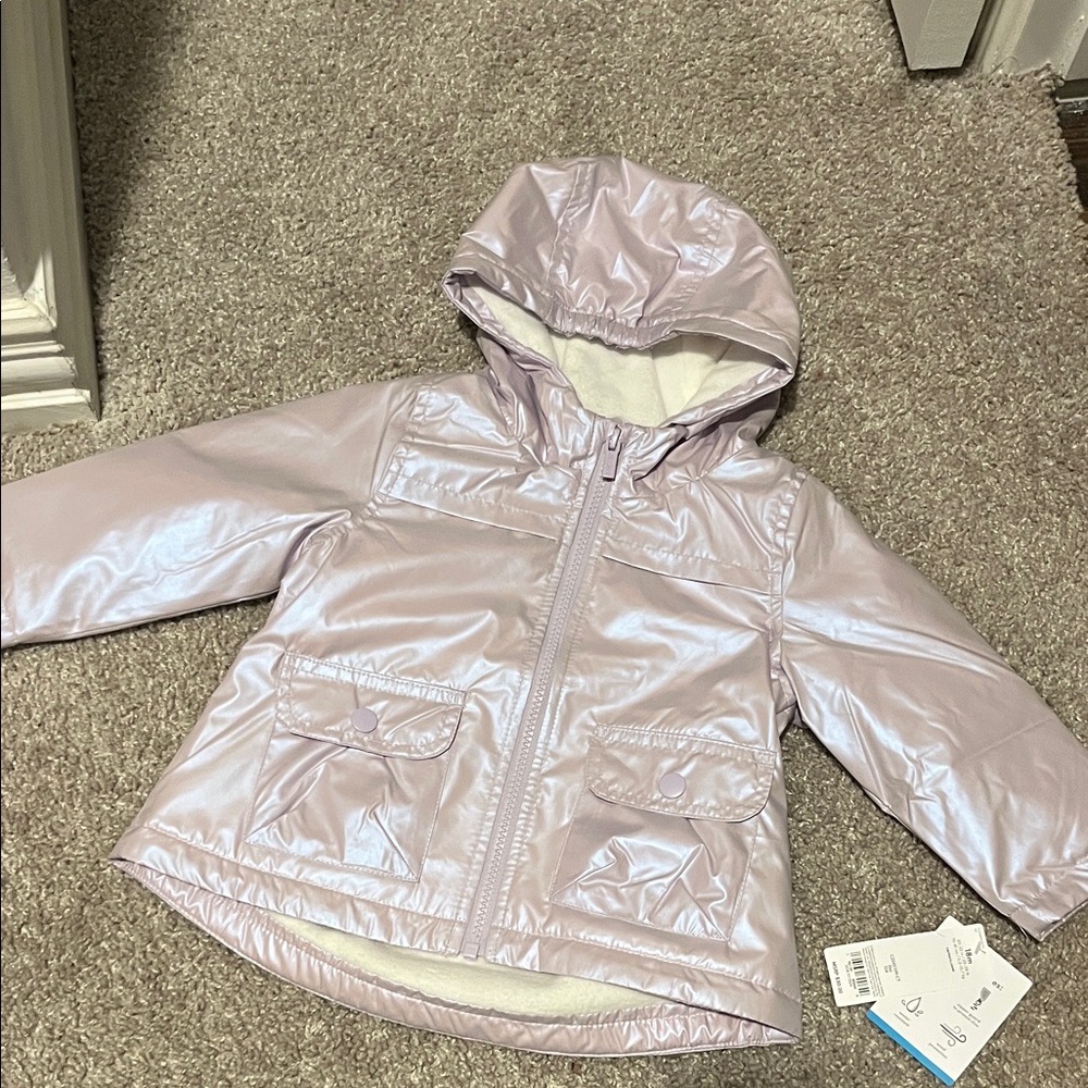 18mo Toddler Shiny Lavender Hooded Jacket
